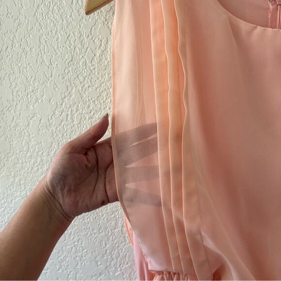 Gilli New York Light Pink Chiffon Maxi Dress Women’s Size Large - Picture 11 of 13